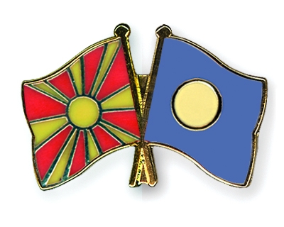 Fahnen Pins Mazedonien Palau