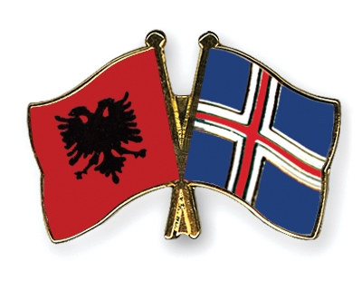 Fahnen Pins Albanien Island