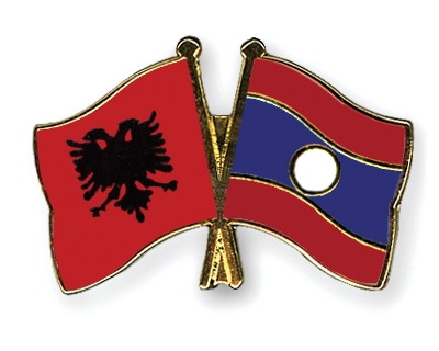 Fahnen Pins Albanien Laos