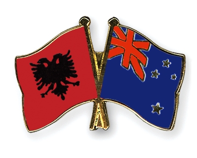 Fahnen Pins Albanien Neuseeland