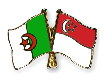 Fahnen Pins Algerien Singapur