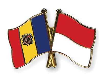 Fahnen Pins Andorra Indonesien