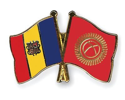 Fahnen Pins Andorra Kirgisistan