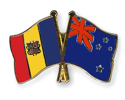 Fahnen Pins Andorra Neuseeland