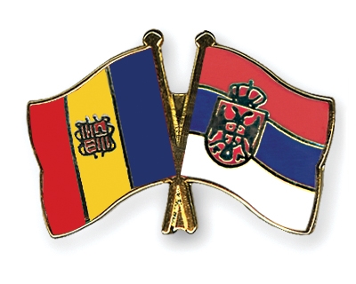 Fahnen Pins Andorra Serbien