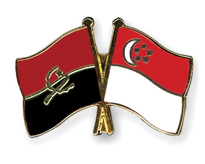 Fahnen Pins Angola Singapur