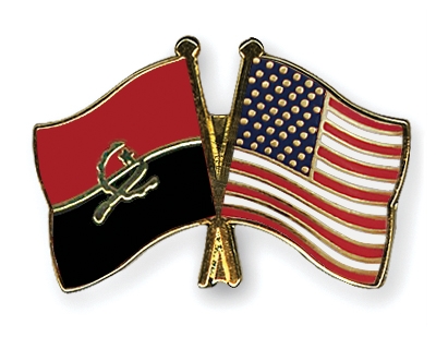 Fahnen Pins Angola USA