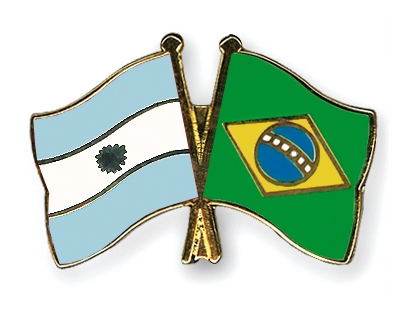Fahnen Pins Argentinien Brasilien