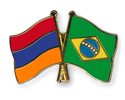 Fahnen Pins Armenien Brasilien