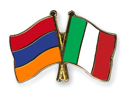 Fahnen Pins Armenien Italien