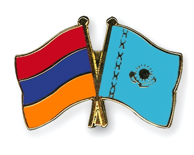 Fahnen Pins Armenien Kasachstan