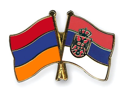 Fahnen Pins Armenien Serbien