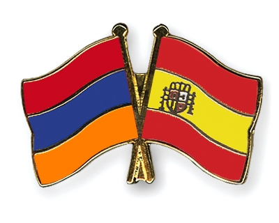 Fahnen Pins Armenien Spanien