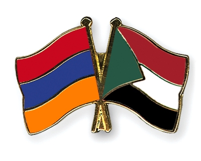 Fahnen Pins Armenien Sudan