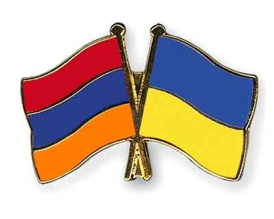 Fahnen Pins Armenien Ukraine