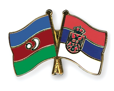 Fahnen Pins Aserbaidschan Serbien