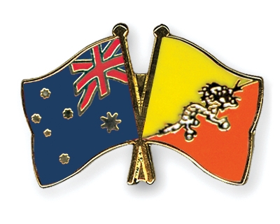 Fahnen Pins Australien Bhutan