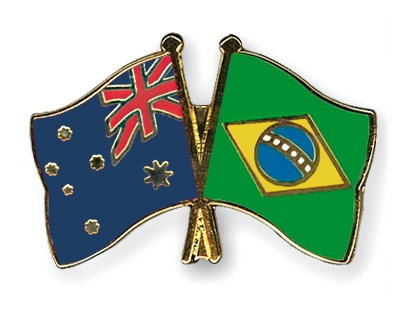 Fahnen Pins Australien Brasilien