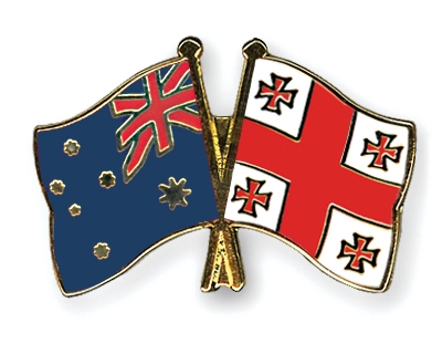 Fahnen Pins Australien Georgien