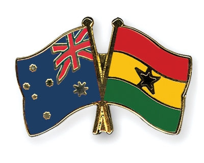 Fahnen Pins Australien Ghana