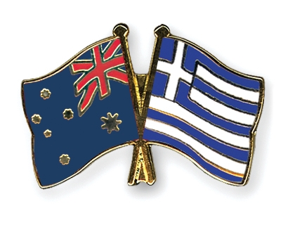 Fahnen Pins Australien Griechenland