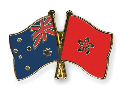 Fahnen Pins Australien Hong-Kong