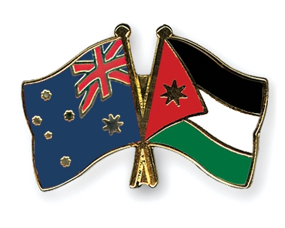 Fahnen Pins Australien Jordanien