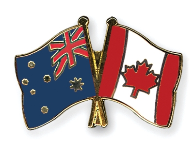Fahnen Pins Australien Kanada