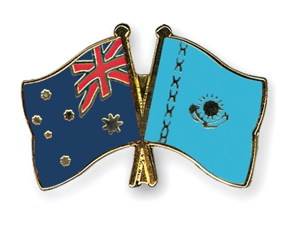 Fahnen Pins Australien Kasachstan