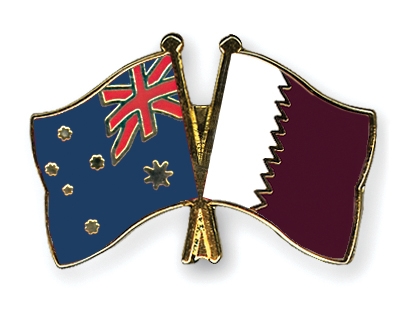 Fahnen Pins Australien Katar
