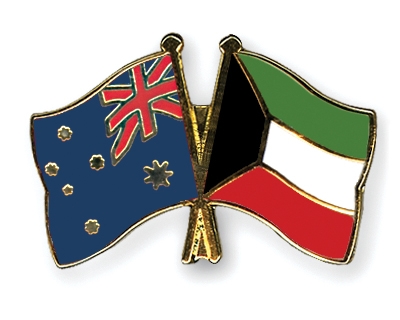Fahnen Pins Australien Kuwait