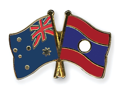 Fahnen Pins Australien Laos