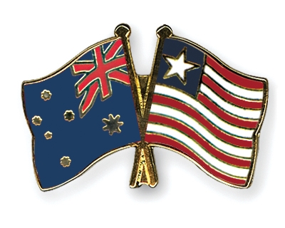 Fahnen Pins Australien Liberia