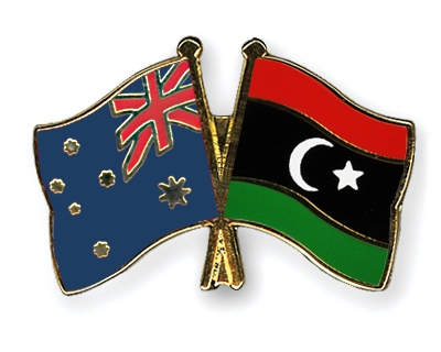 Fahnen Pins Australien Libyen