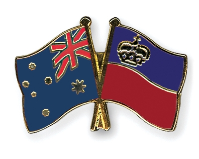 Fahnen Pins Australien Liechtenstein