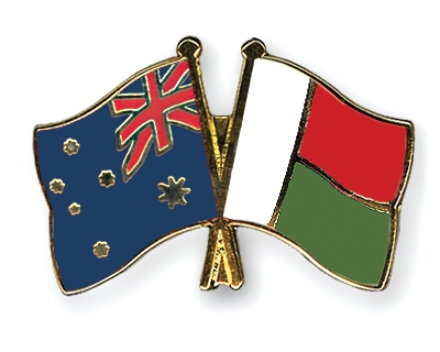 Fahnen Pins Australien Madagaskar