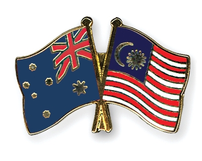 Fahnen Pins Australien Malaysia