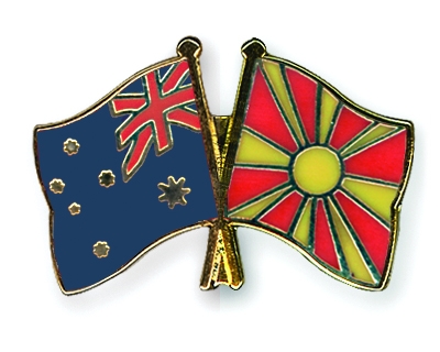 Fahnen Pins Australien Mazedonien