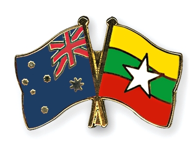 Fahnen Pins Australien Myanmar