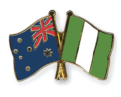 Fahnen Pins Australien Nigeria