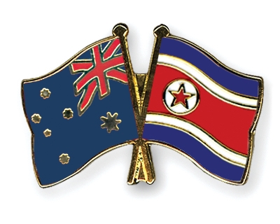 Fahnen Pins Australien Nordkorea