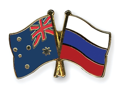 Fahnen Pins Australien Russland