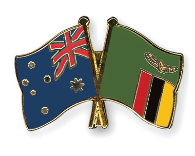 Fahnen Pins Australien Sambia