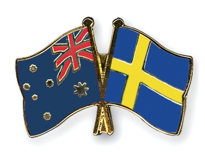 Fahnen Pins Australien Schweden