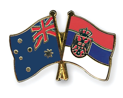 Fahnen Pins Australien Serbien