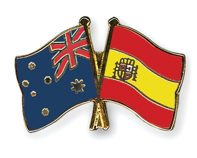 Fahnen Pins Australien Spanien