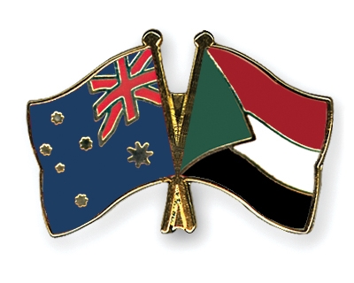Fahnen Pins Australien Sudan