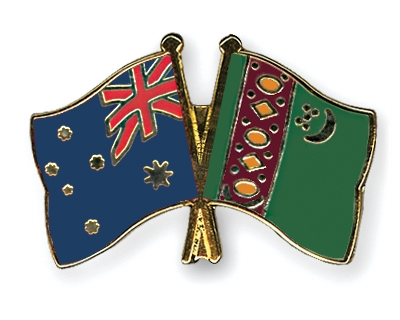 Fahnen Pins Australien Turkmenistan