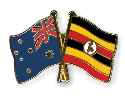 Fahnen Pins Australien Uganda