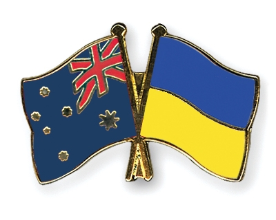 Fahnen Pins Australien Ukraine